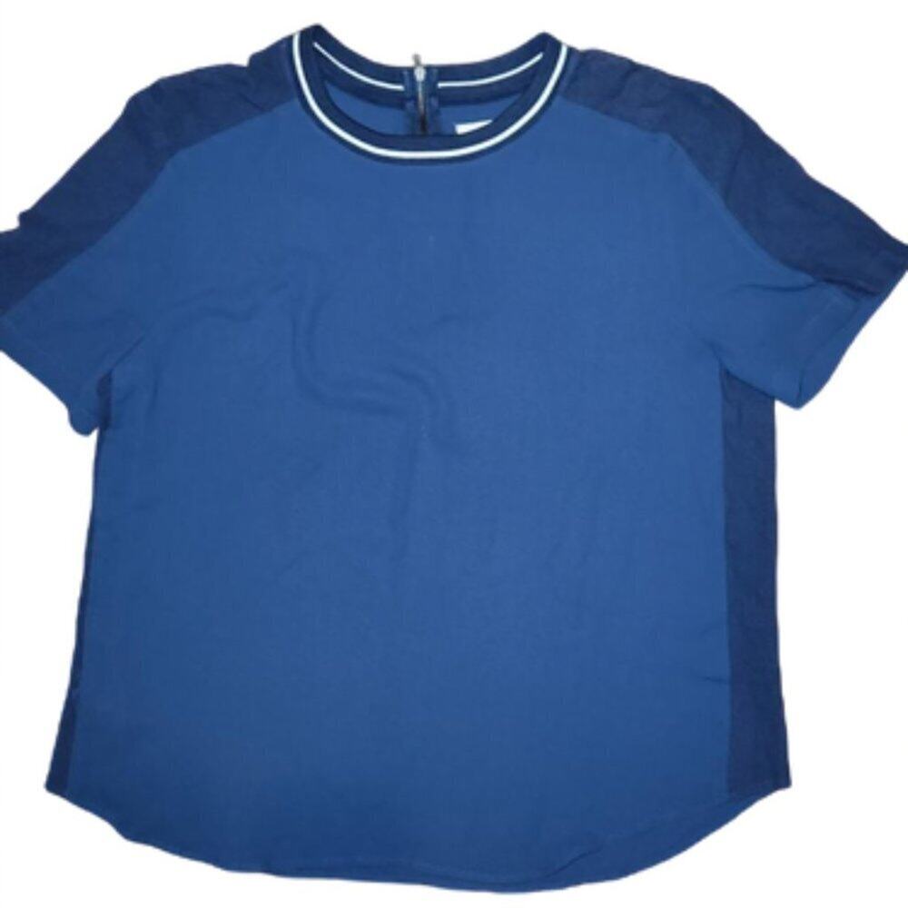 Lou & Grey Two Tone Blue Blouse || Large